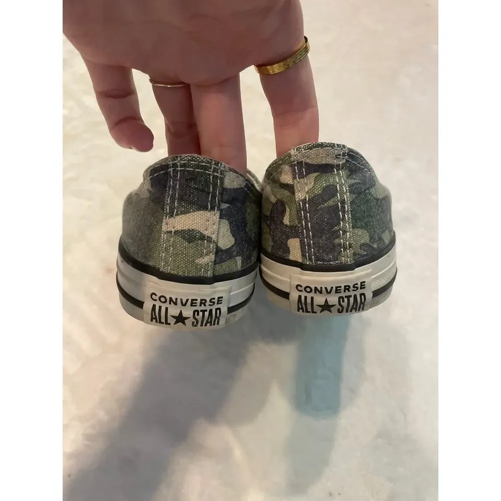 CONVERSE Chuck Taylor All Star Camo Slip On Sneaker Youth 3 Laceless Shoes Green